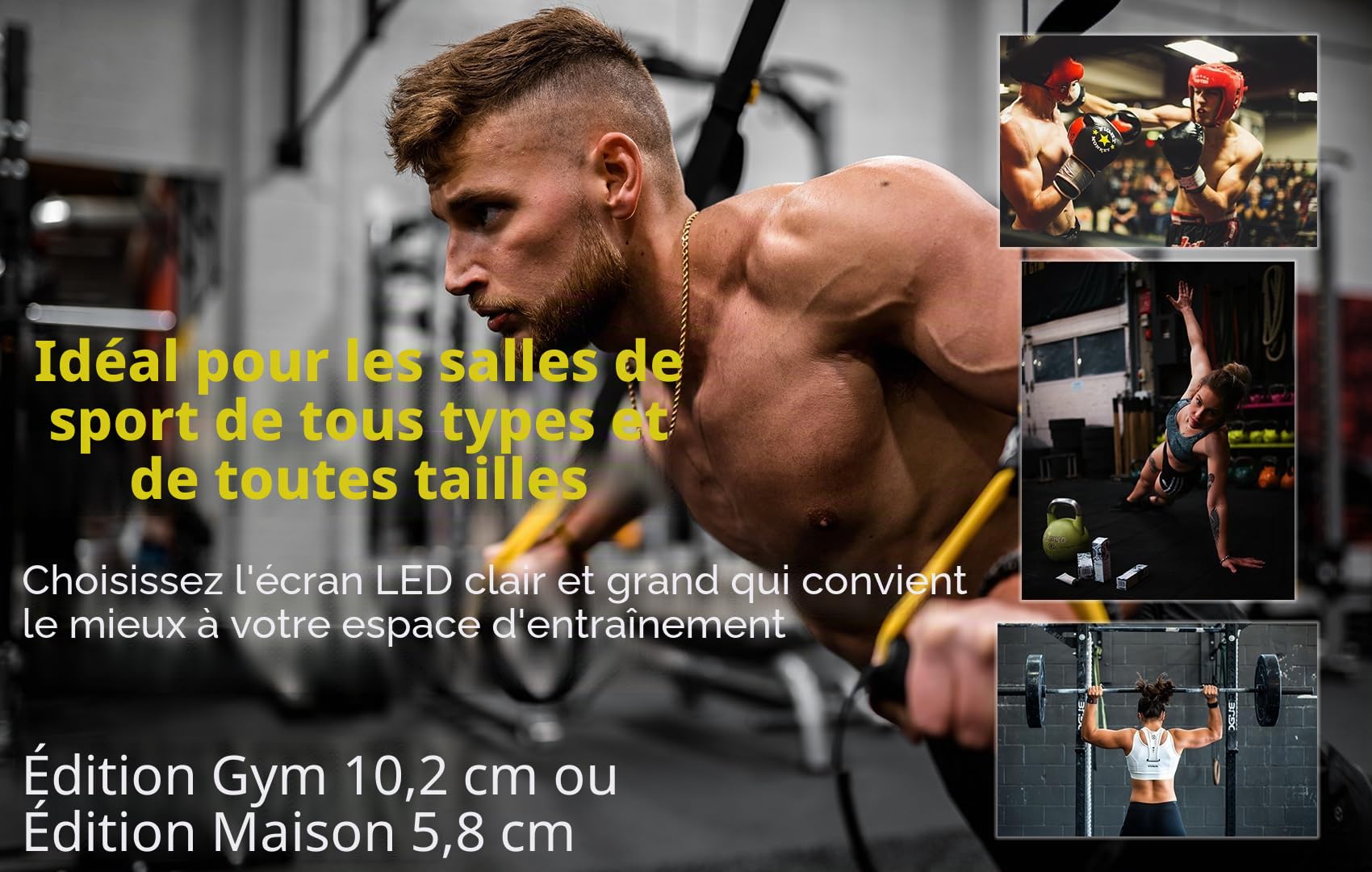 Flex Timer - Fitness Minuteur Horloge Numérique – Home Edition - Contrôle par Application Mobile Via Bluetooth