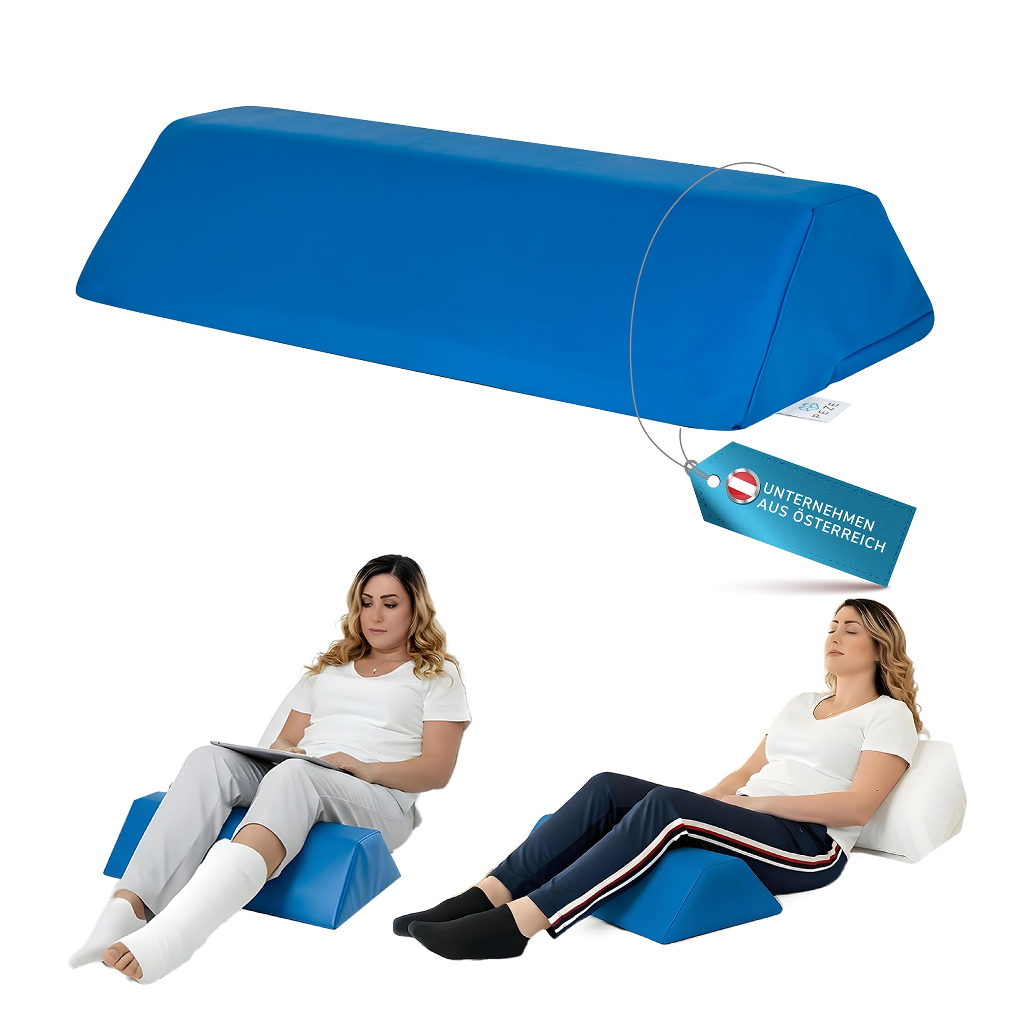 PEZE® Lagerungskissen für Erwachsene - Ideal für Knie, Beine, Rücken, Dekubitus - PU-Bezug wasserfest & desinfizierbar - orthopädisches Keilkissen, Hilfsmittel, Zubehör für Pflege Physio