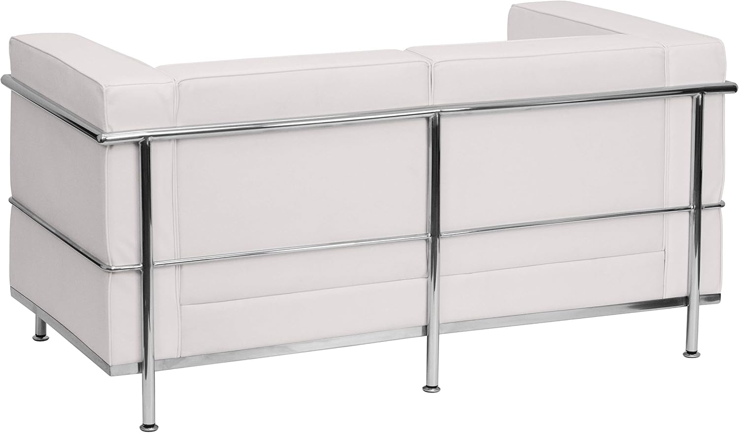 Flash Furniture HERCULES Regal Series Contemporary White LeatherSoft Loveseat with Encasing Frame