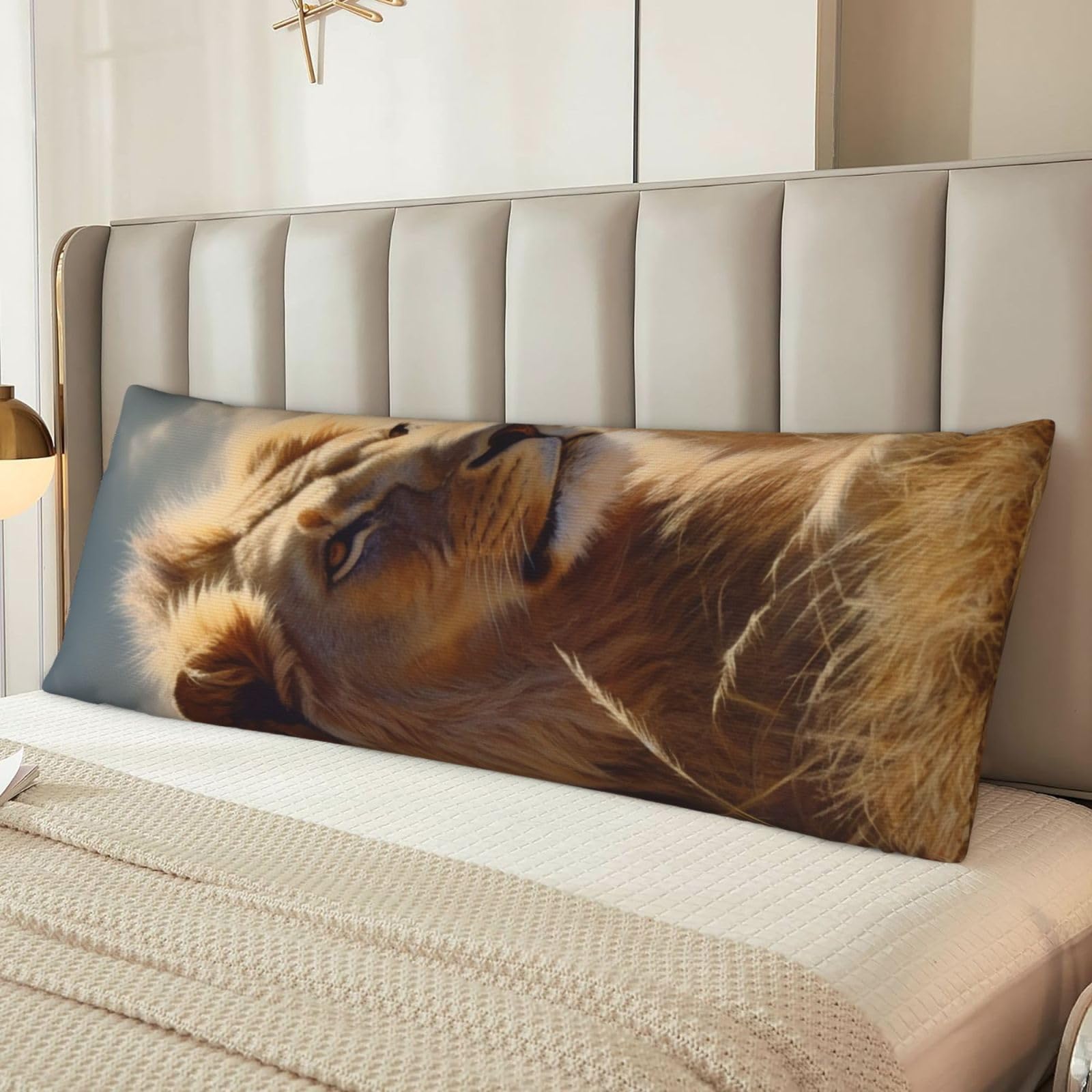 Prairie Lion Body Pillow Cover with Hidden Zipper 54"X20",Ultra Soft Microfiber Long Pillow Case Decorative Bedding Pillowcase Cushion Cover Cases for Bedroom Couch Sofa,Home Gifts