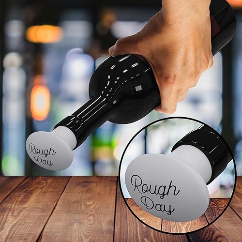 Miniatura 7 de Hint Ov Paquete de 4 Tapones de silicona para botellas de vino, tapones reutilizables, tapones para vino, cerveza, cubiertas de botellas de licor, a