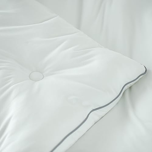 Miniatura 8 de KASENTEX Juego de edredón de punto jersey ultrasuave, suave y silencioso, ropa de cama de 3 piezas, 2 fundas de almohada, 96 x 106 pulgadas,