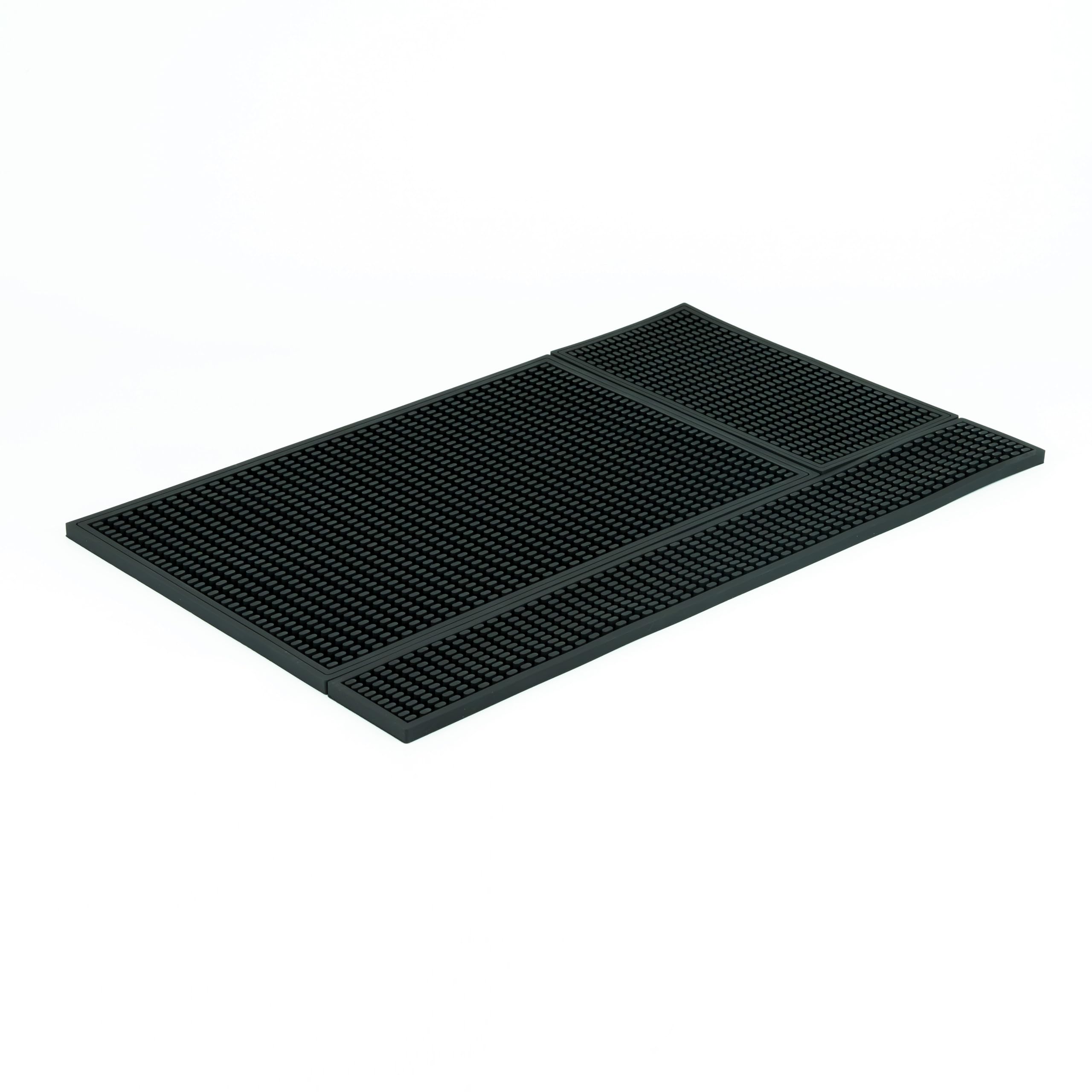 NEOUZA Tappetino da bar in silicone per piano di lavoro, resistente al calore e a prova di perdite, tappetino da barista moderno in stile minimalista per bar e caffetterie (60 x 38 cm/combinato/nero)