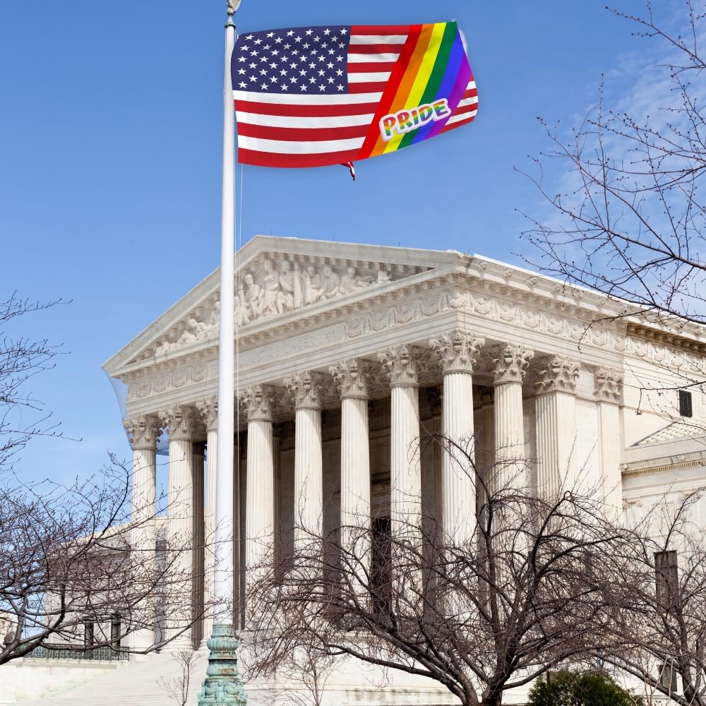 USA LGBTQ Gay Pride Rainbow American Flag 3x5 Outdoor -LGBT Flags with Sewn Stripes Double Sided for LGBTQ Lesbian Gay Transgender 3x5 FT - Image 5