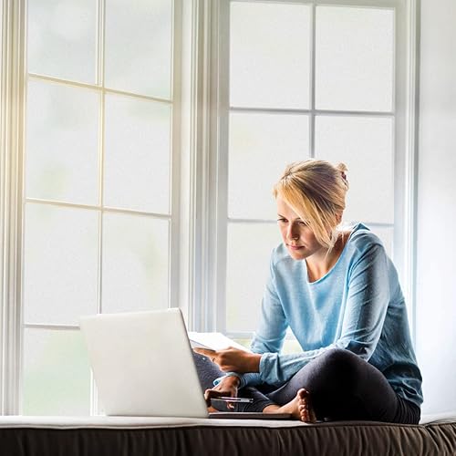 Miniatura 2 de LEMON CLOUD Película de privacidad para ventana, esmerilada, no adhesiva, opaca para puerta de baño, ventana, calcomanías de adherencia estática,