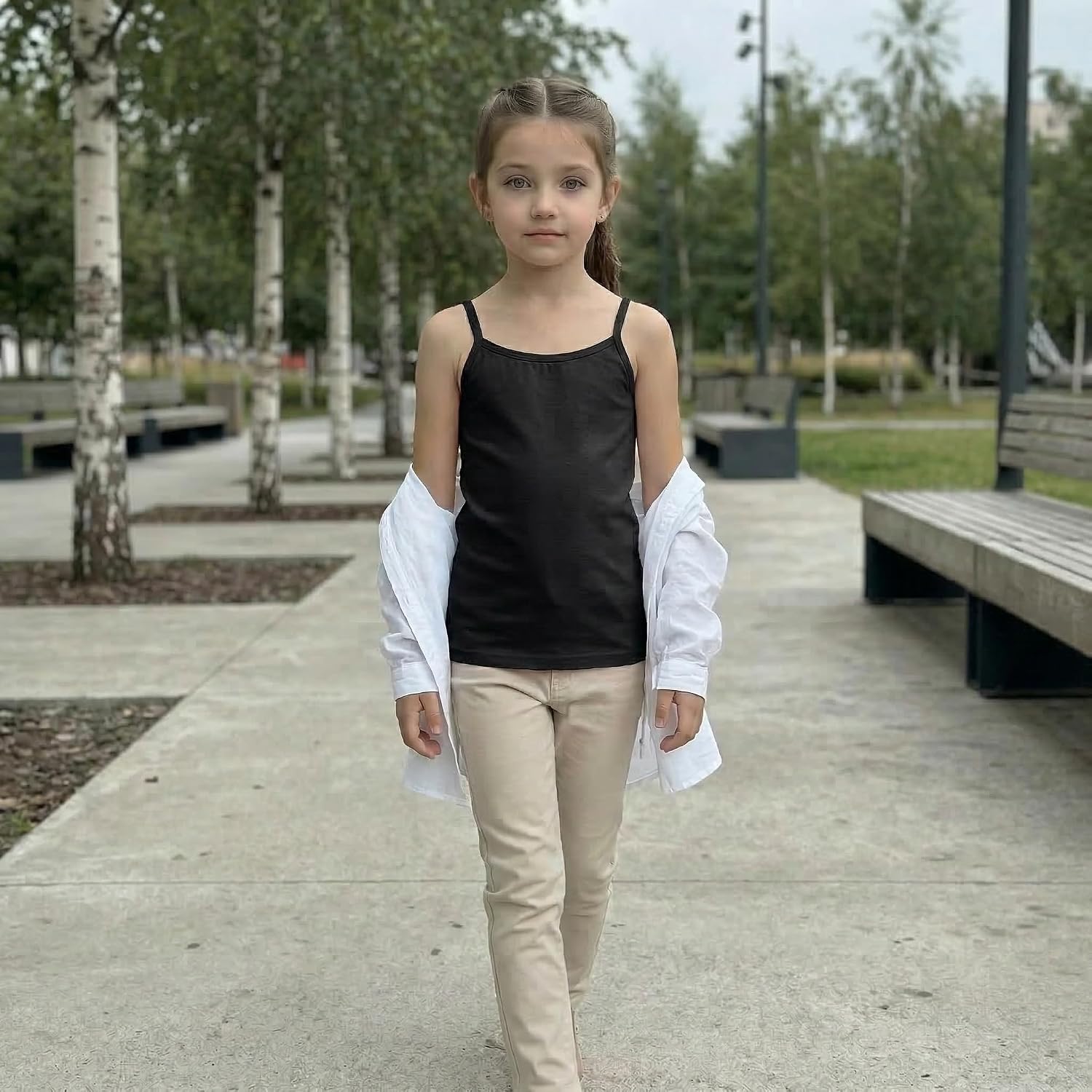 Girls Camisole Undershirts Toddler Basic Cami Sleeveless Training Bra Kids Viscose Tank Tops for Girl 1-11Y