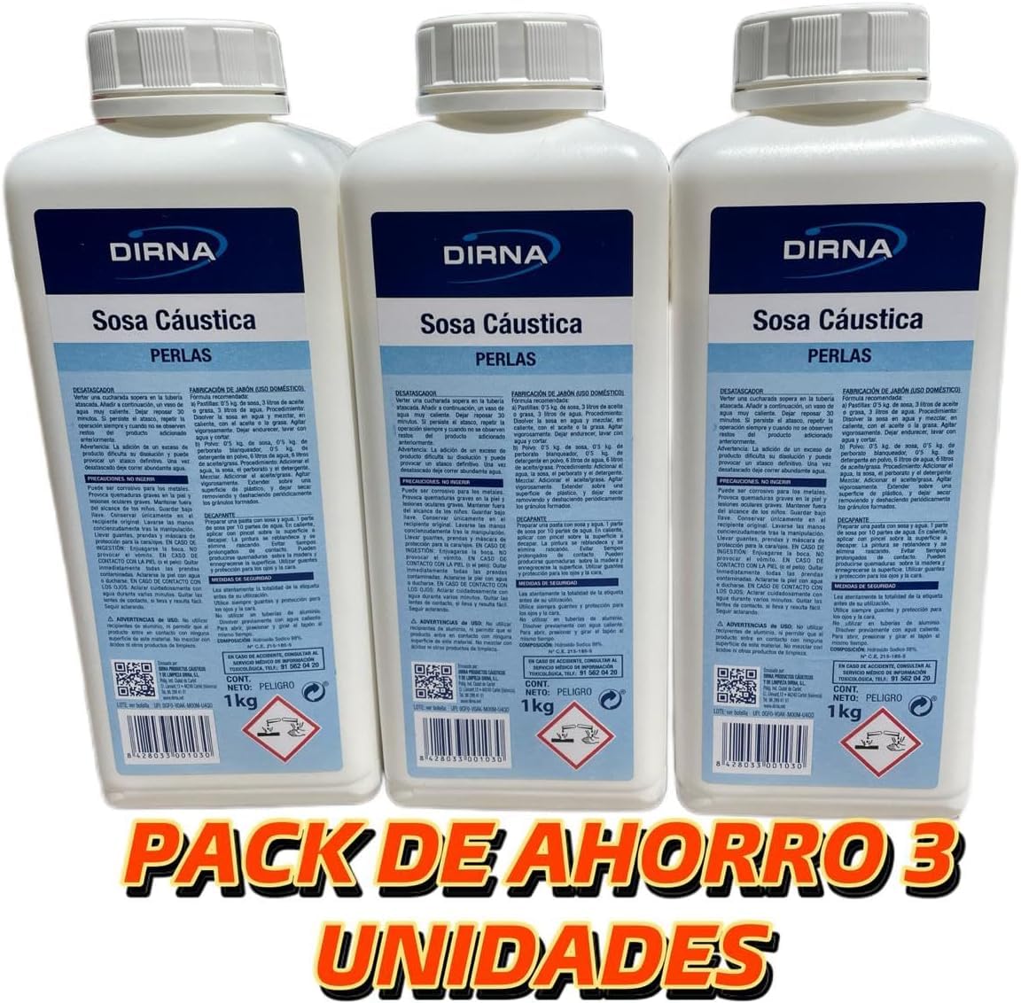 Sosa Cáustica Desatascadora • Elimina la Suciedad y Desatasca Tuberías • Fórmula Muy Fuerte (2)