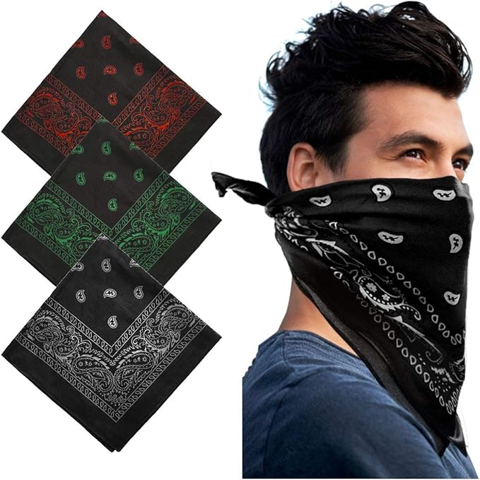 Amazon バンダナ スカーフ 三角巾 ハンカチ 風呂敷 55 55 大判 ペイズリー 100 コットン おしゃれ 多機能チューブ型 通気 吸汗速乾 防風 塵 花粉 Uvカット 通勤 自転車 全36色 3枚 セット1 55 55 バンダナ 通販