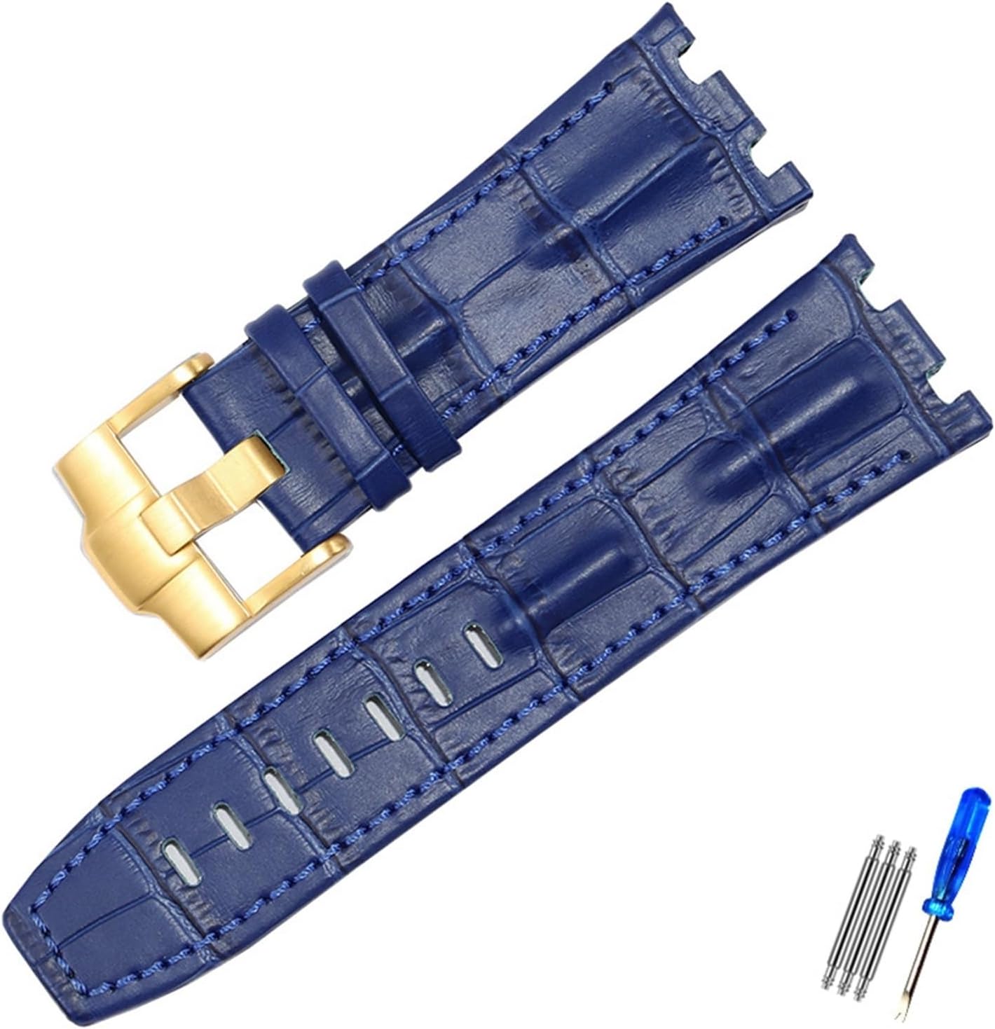 MJMT06 Genuine Leather Watch Strap Compatible with AP 15703 Royal Oak Offshore Series 28mm Black Brown Blue Watchbands Accessories Men