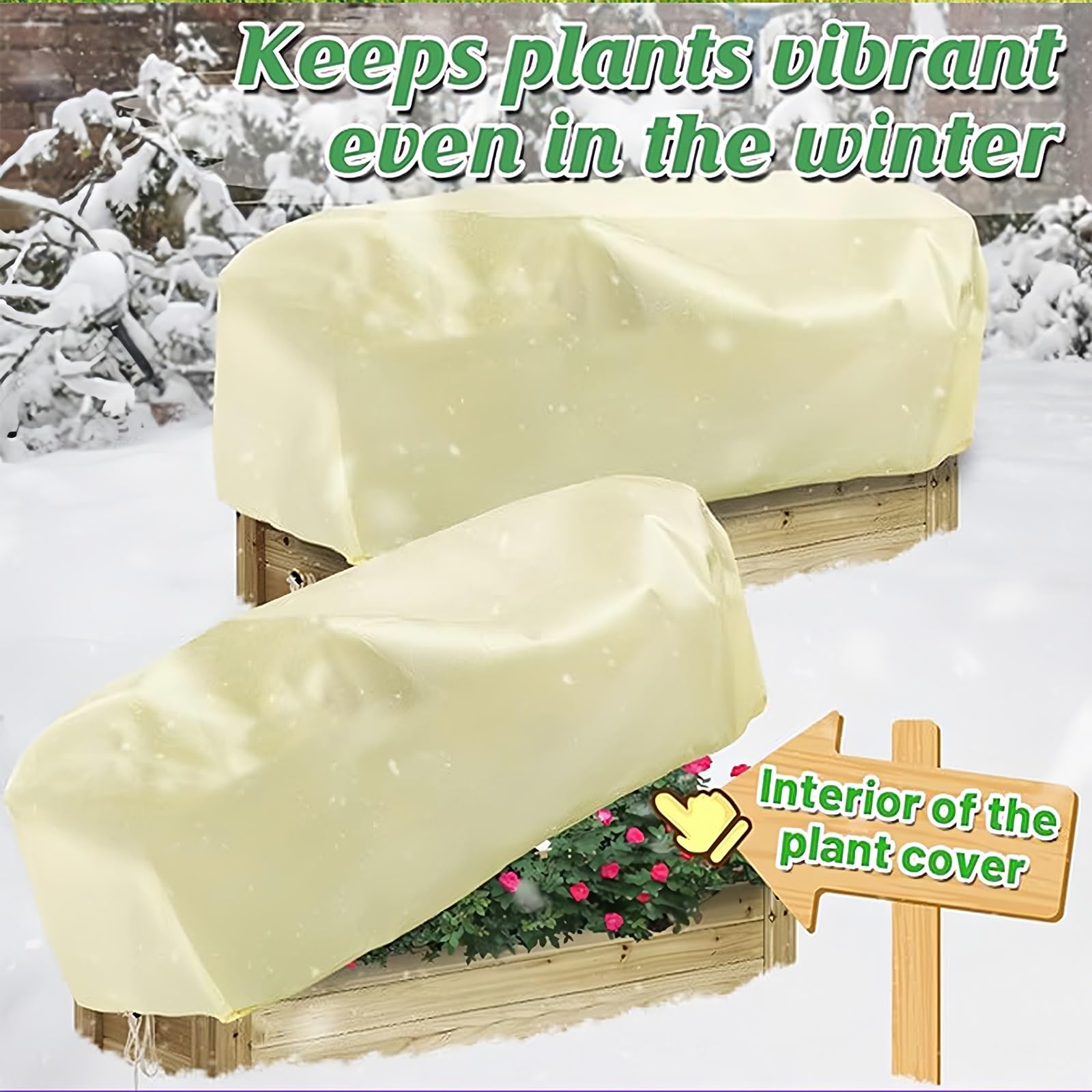 Plant Protectors - Manta de protección contra heladas para jardín al aire libre con cordón para uso en jardín, material duradero