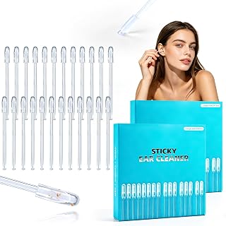 48PCS Sticky Ear Cleaning Stick, with Soft Spiral Head, Reusable | 5mm, Resin Material, Adhesive Ear Wax Removal Tools, for Adults, Home Personal Care Hygiene Kit