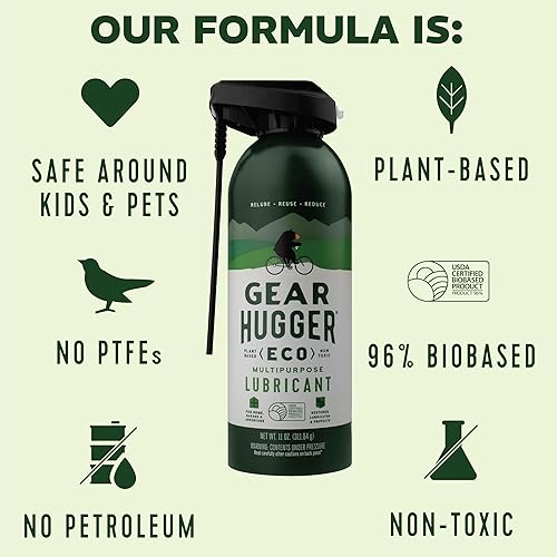 Miniatura 2 de Gear Hugger Lubricante multiusos  Ecológico (11 onzas, paquete de 2), removedor de óxido, lubricante para puerta de garaje, lubricante para bisagra