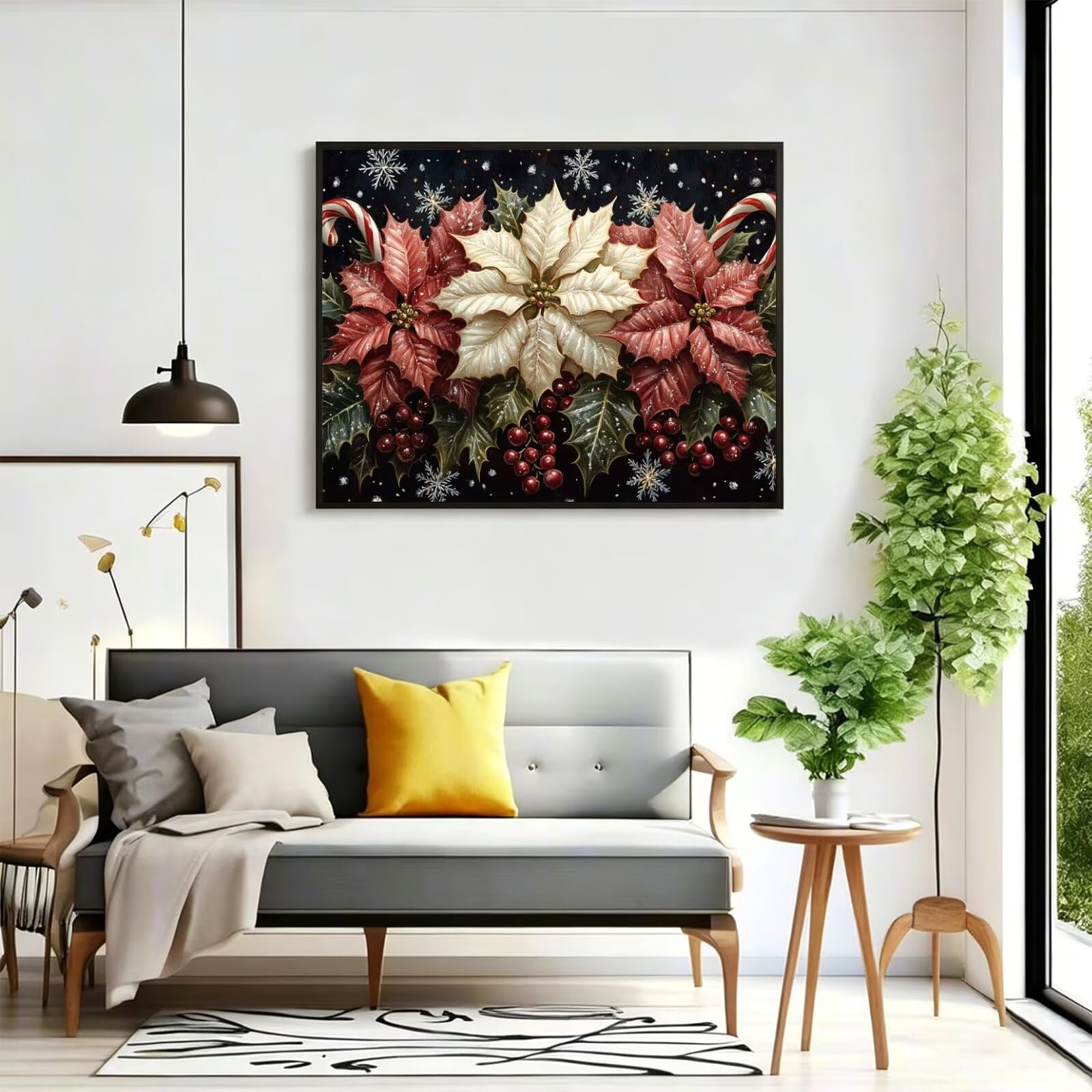 Pintar por Numeros Navidad Pinturas Acrilicas flor Pintura por Numeros Adultos Lienzos para Pintar, Pintura Acrilica Manualidades, Decoración para Hogar, Regalos Cumpleaños, 90x120cm Sin Marco, q-772