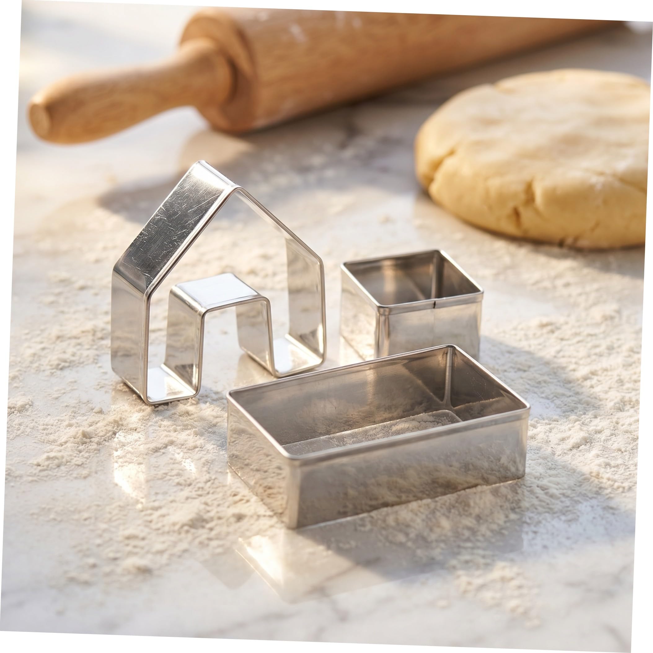5juegos Molde para Galletas Navideñas Cortador de Galletas Forma de Casa de Jengibre para Hornear y Decorar Navidad Molde para Pastel