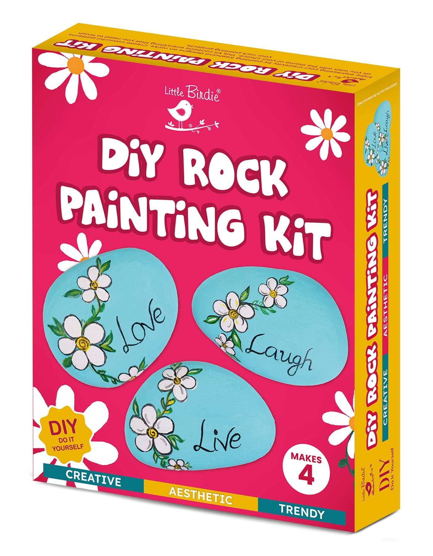 Little Birdie Diy Rock Painting Kit | Stone, Rock Painting Tools Set | Art & Craft Kit For Girls, Boys, Kids & Adults,Multicolor