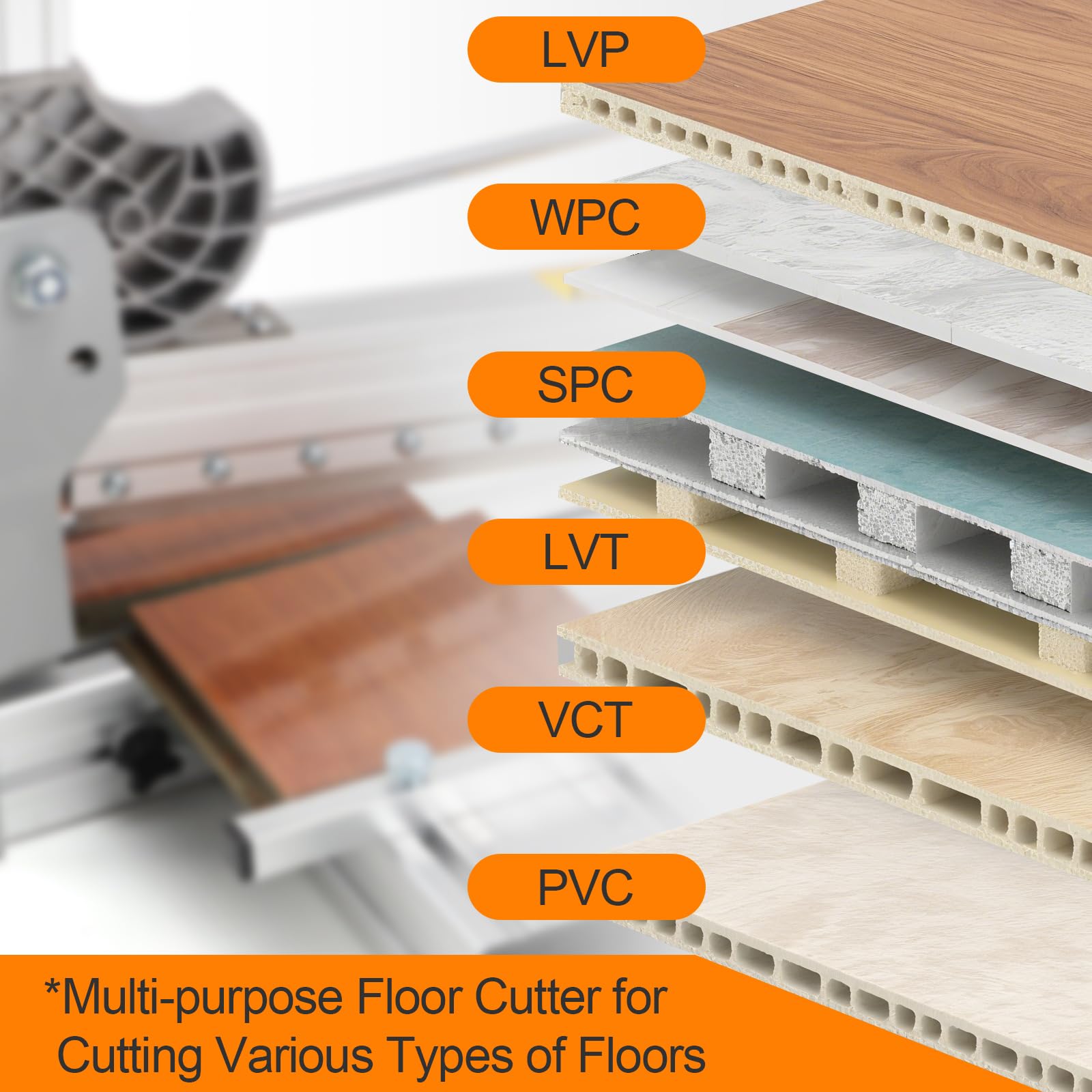 Taglierina Manuale per Laminato 300 mm, Spessore di Taglio 12 mm, Utensile Professionale per Pavimenti in Vinile, PVC, LVT, SPC, WPC, Parquet e Legno Ingegnerizzato, Taglio Pulito e Silenzioso