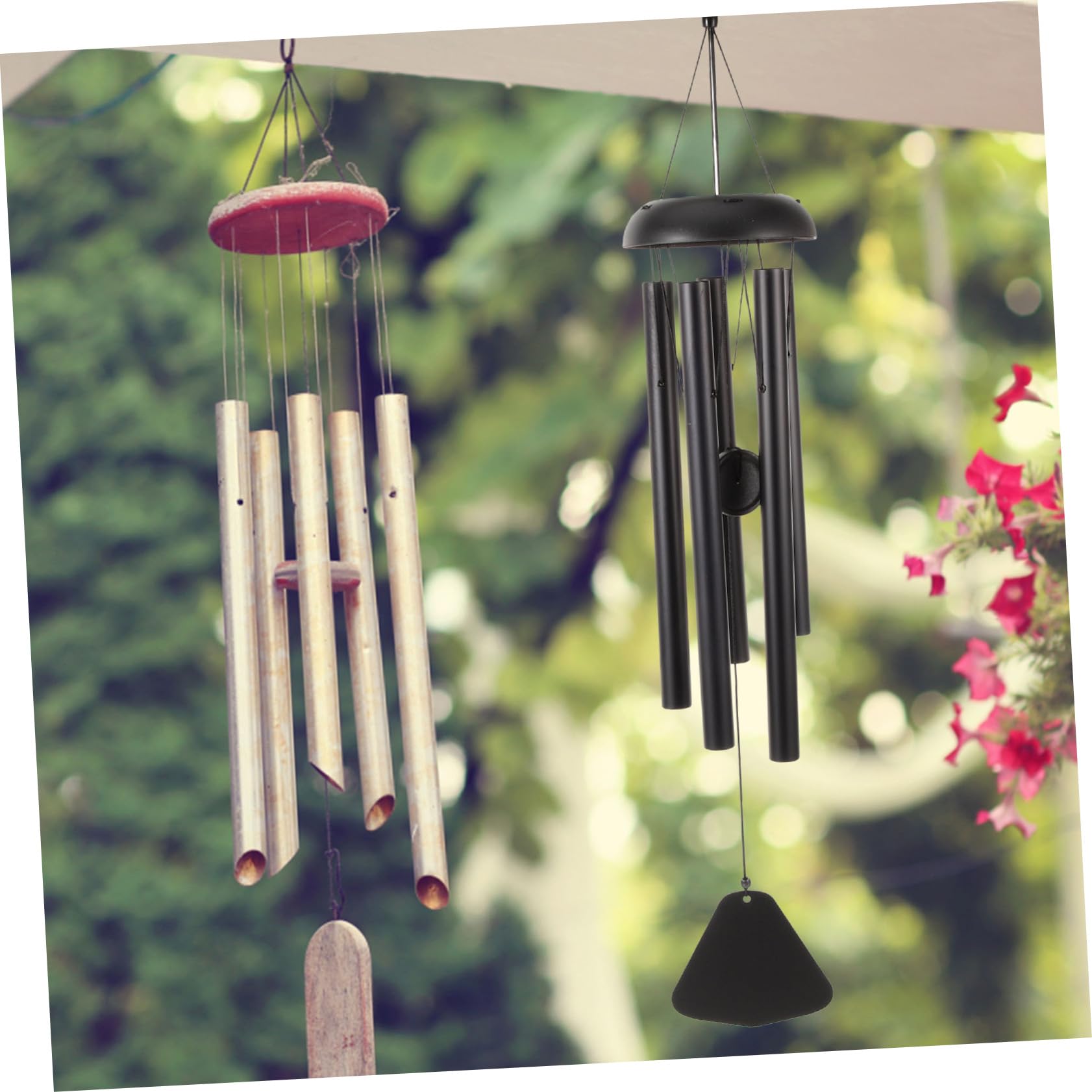UPKOCH 5 Set campanelli eolici d'epoca ornamenti da giardino all'aperto Balcony Wind Chime campanello a Ornamento della campana del Piccolo carillon di di legno Nero