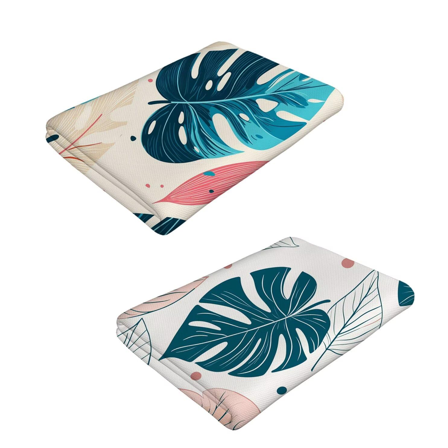 Toalla Playa 100 x 200 cm, Juego de 2 Toallas Microfibra Grande de Secado Rápido, Absorbente, Compacto, Toalla de BañO Sin Arena Verano Manta de Playa Mujer para Baño Regalo (Plantas tropicales) H824