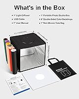 Vista 7 de Caja de luz de estudio fotográfico mini de Puluz, kit de tienda de fotos portátil, carpa plegable para fotografía con CRI >95, 104 luces LED y 6