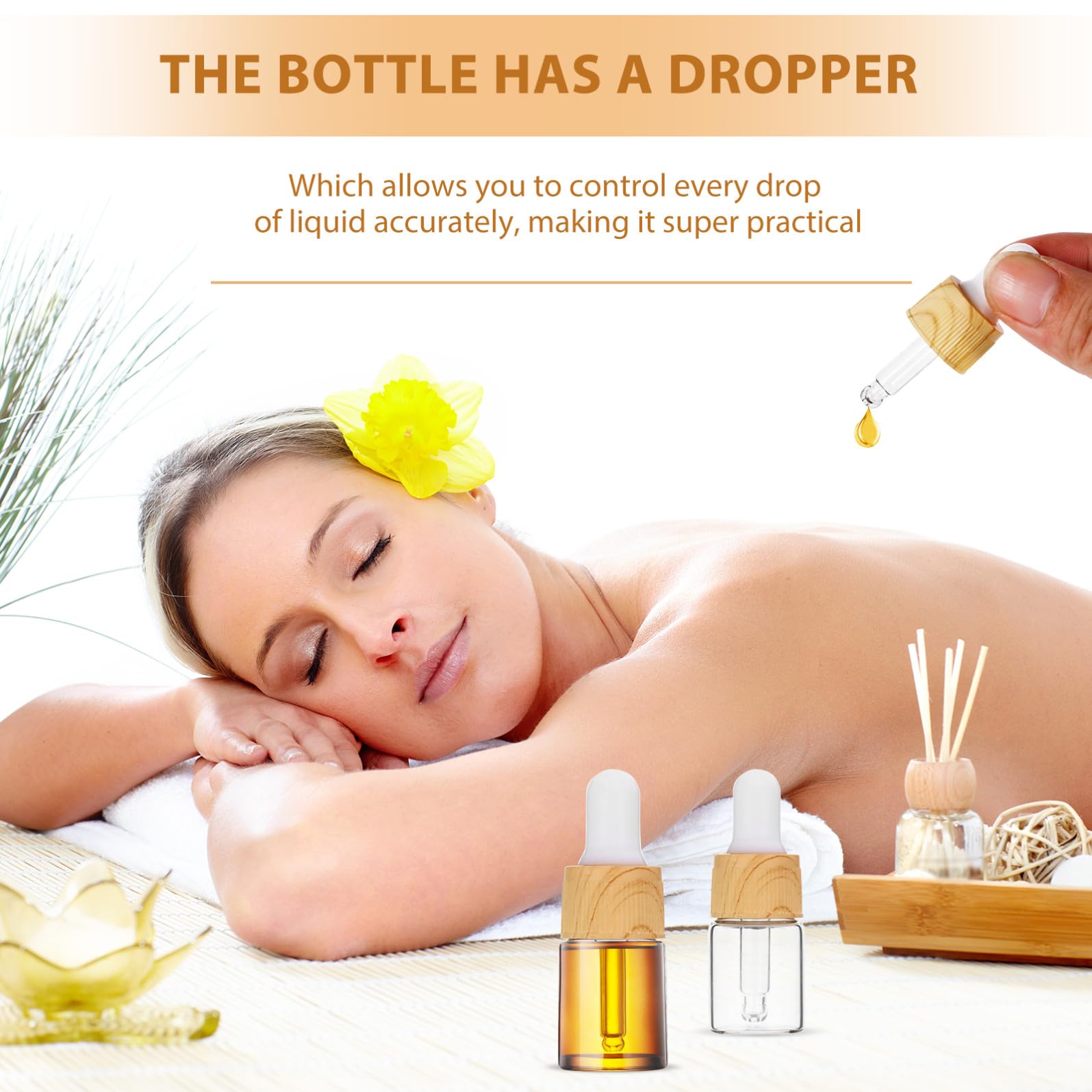MAGICLULU Stk Glastropfer mit Holzmaserung Glasflasche mit Tropfer Glasflaschen mit Tropfer refillable perfume bottle glasflasche mit pipette Haarparfüm Sprühflaschen leere Tropfflasche