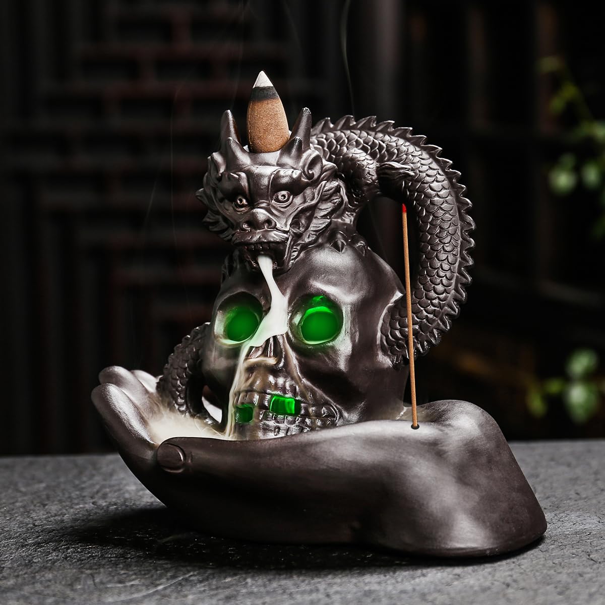 Amazon.com: HaisWonsa Skull Dragon Incense Burner Holder