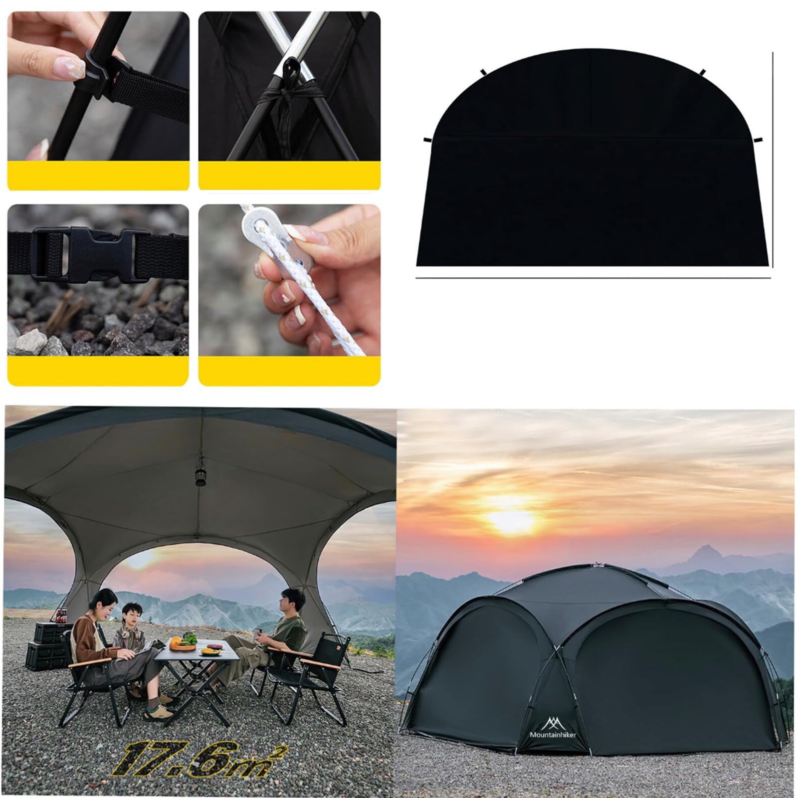 Amazon.com: Mountainhiker Dome Tent – (160 * 160 * 90in) UV