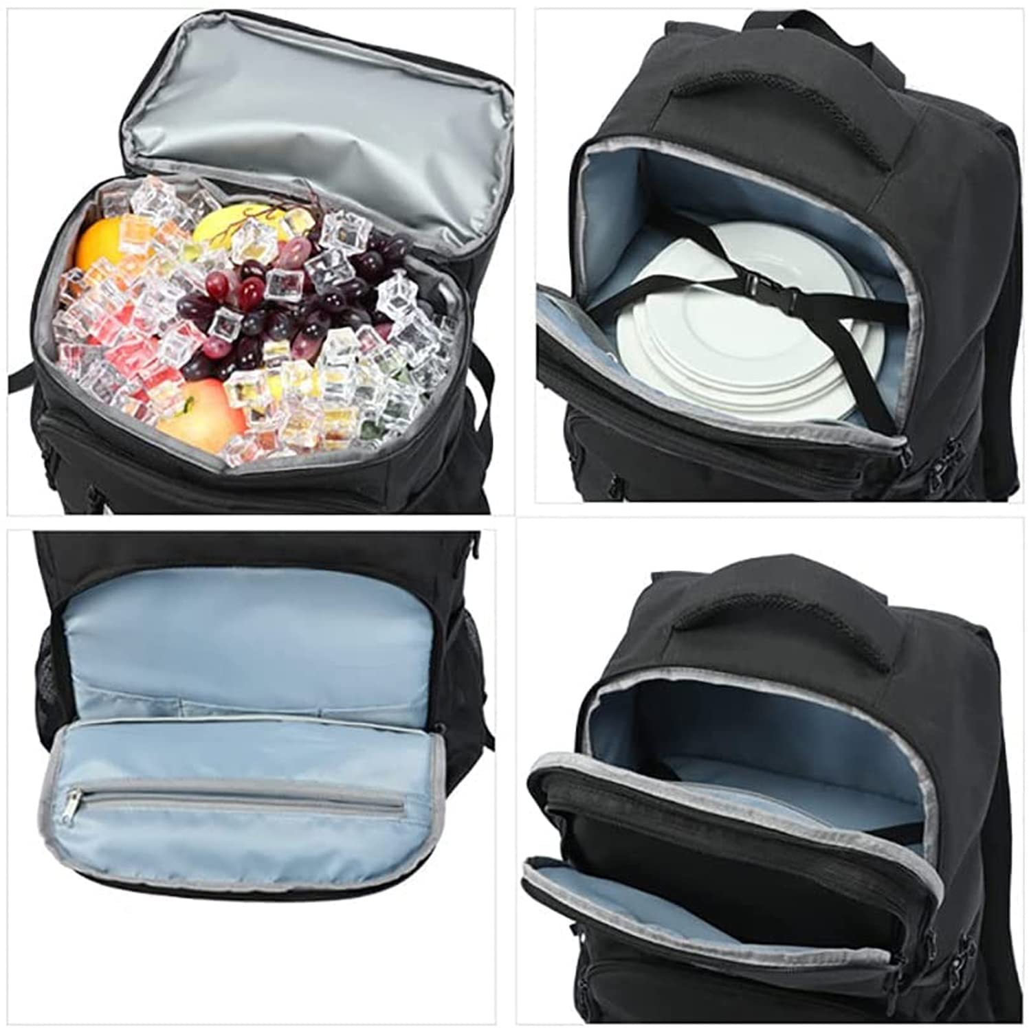 Mochila más Fresca, Bolsa térmica de Doble Capa con Aislamiento para Exteriores con abridor de Botellas, Mochila para el Almuerzo, Bolsa de Cerveza para Picnic para Hombres y Mujeres (Black)