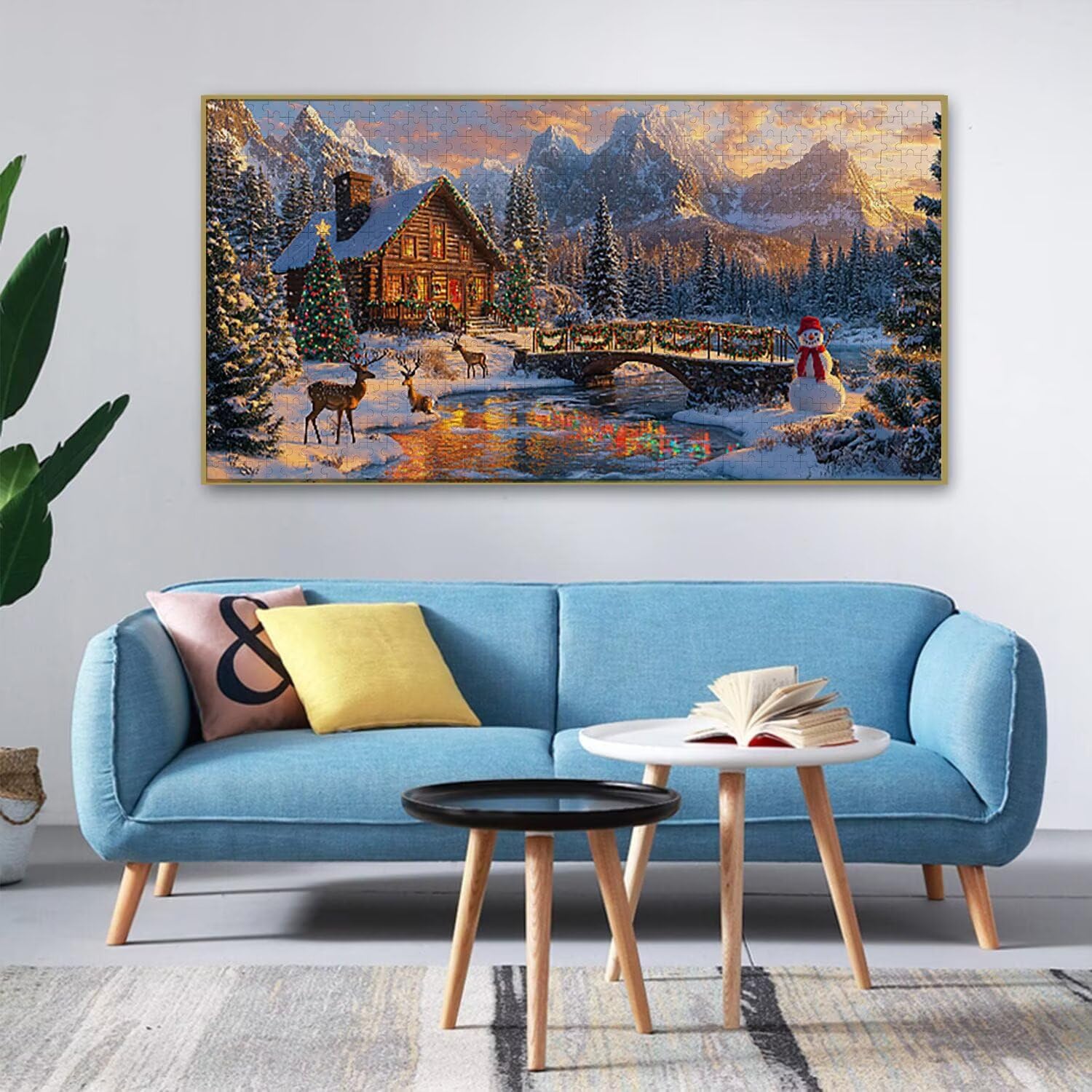 Puzzle dla dorosłych 900 elementów Boże Narodzenie w zimie 87 x 34 cm niemożliwe trudne wyzwanie, puzzle dla dorosłych gra edukacyjna wyzwanie zabawki 900 elementów puzzli dla dorosłych, kreatywna