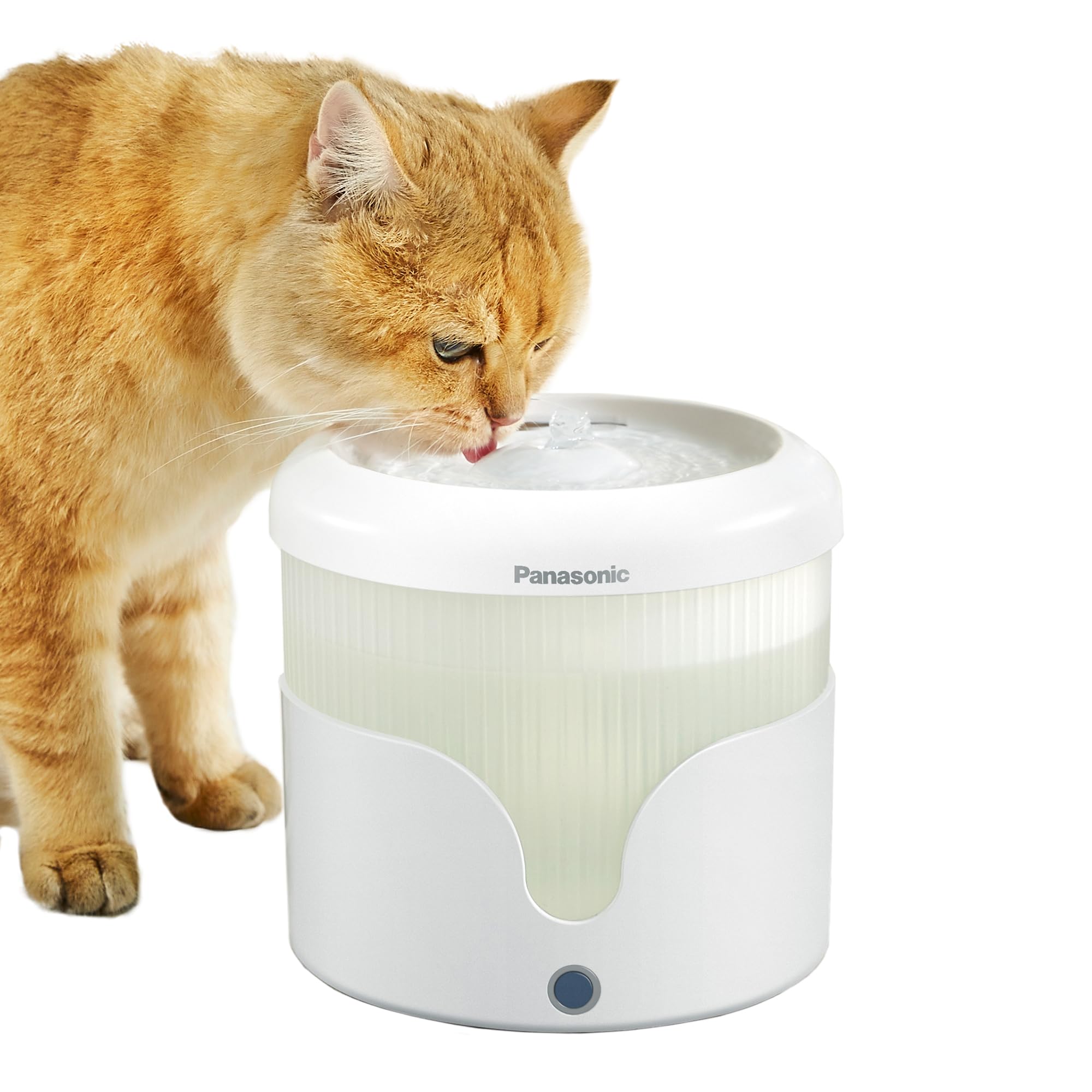 PANASONIC Fontana per Animali Domestici CP-JNW01-W, Fontana per Gatti e Cani di Taglia Medio-Piccola, Capacità 1,9L, Filtro a 4 Livelli, Super Silenziosa, Due Modalità, Bianco