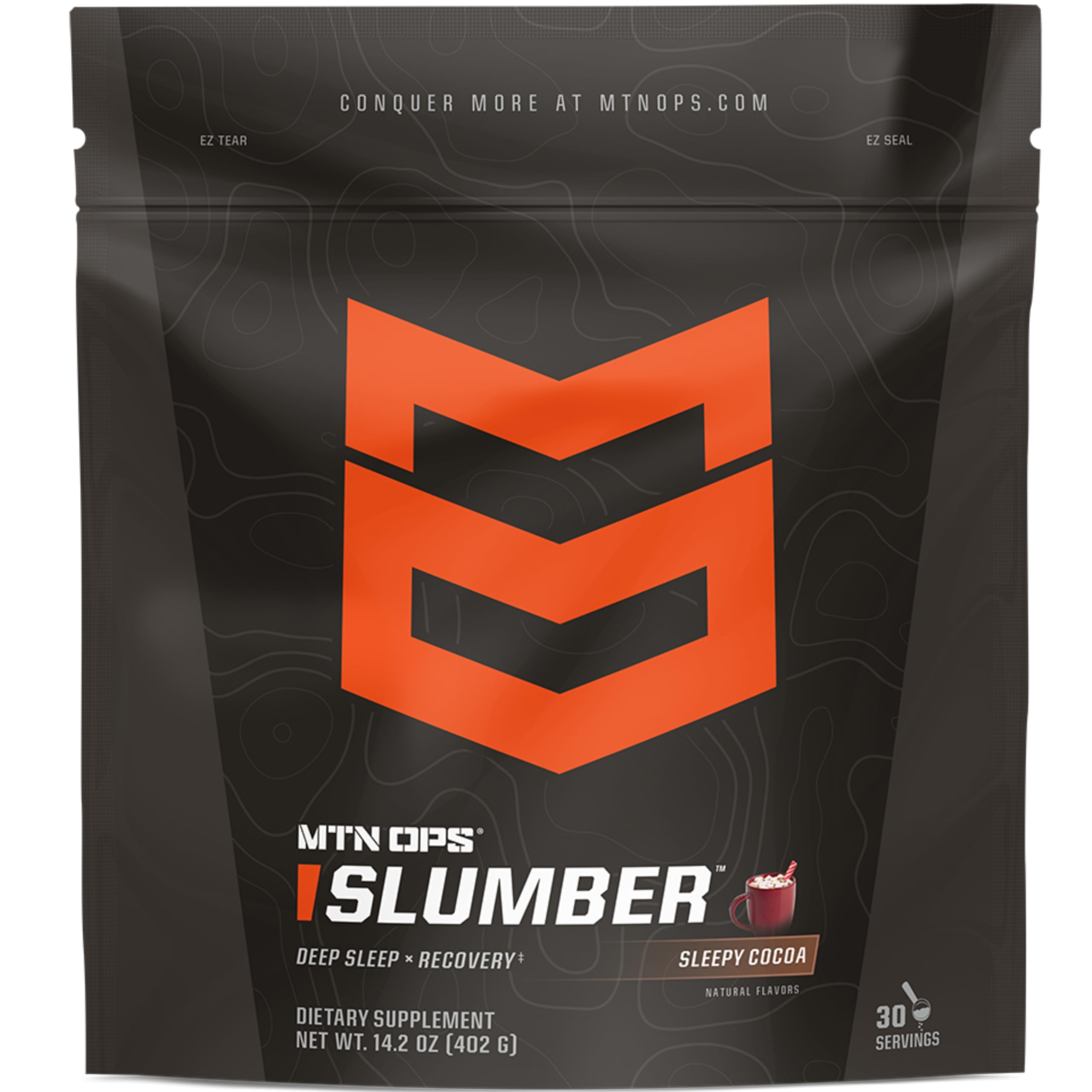 MTN OPS Slumber Deep Sleep & Muscle Recovery Supplement - 30 Servings, Sleepy Cocoa