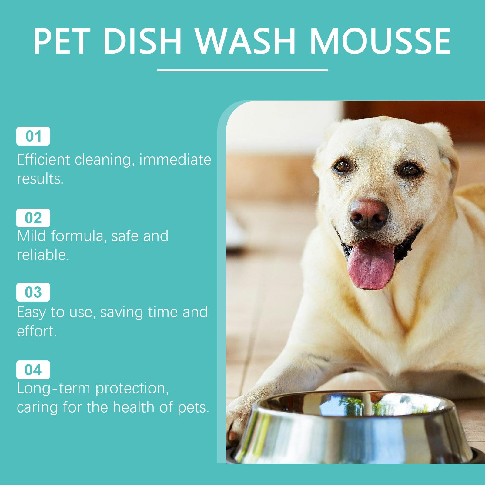 Mousse nettoyante pour gamelle pour animal domestique de 150 ml pour un usage quotidien assurant un nettoyage doux