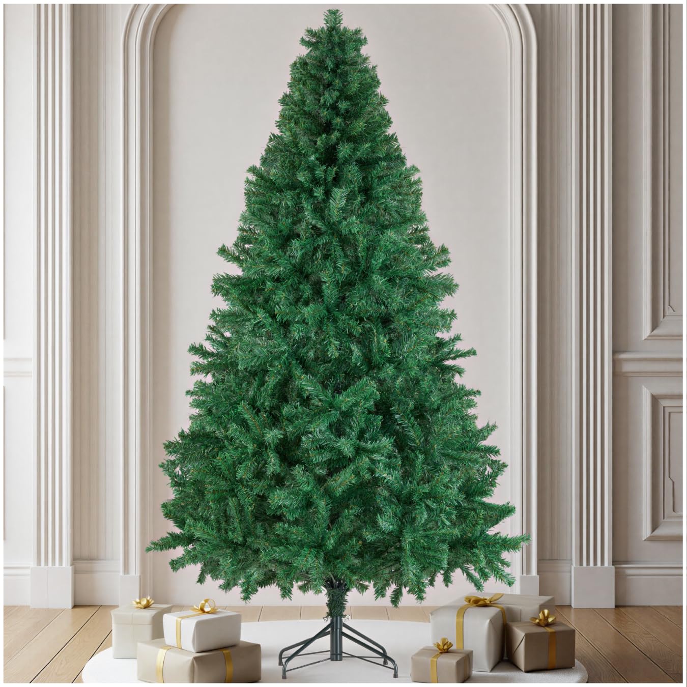 Tectake Dasher Artificial Christmas Tree - 210cm Green Dense Needles Realistic Appearance Easy Assembly Steel Stand