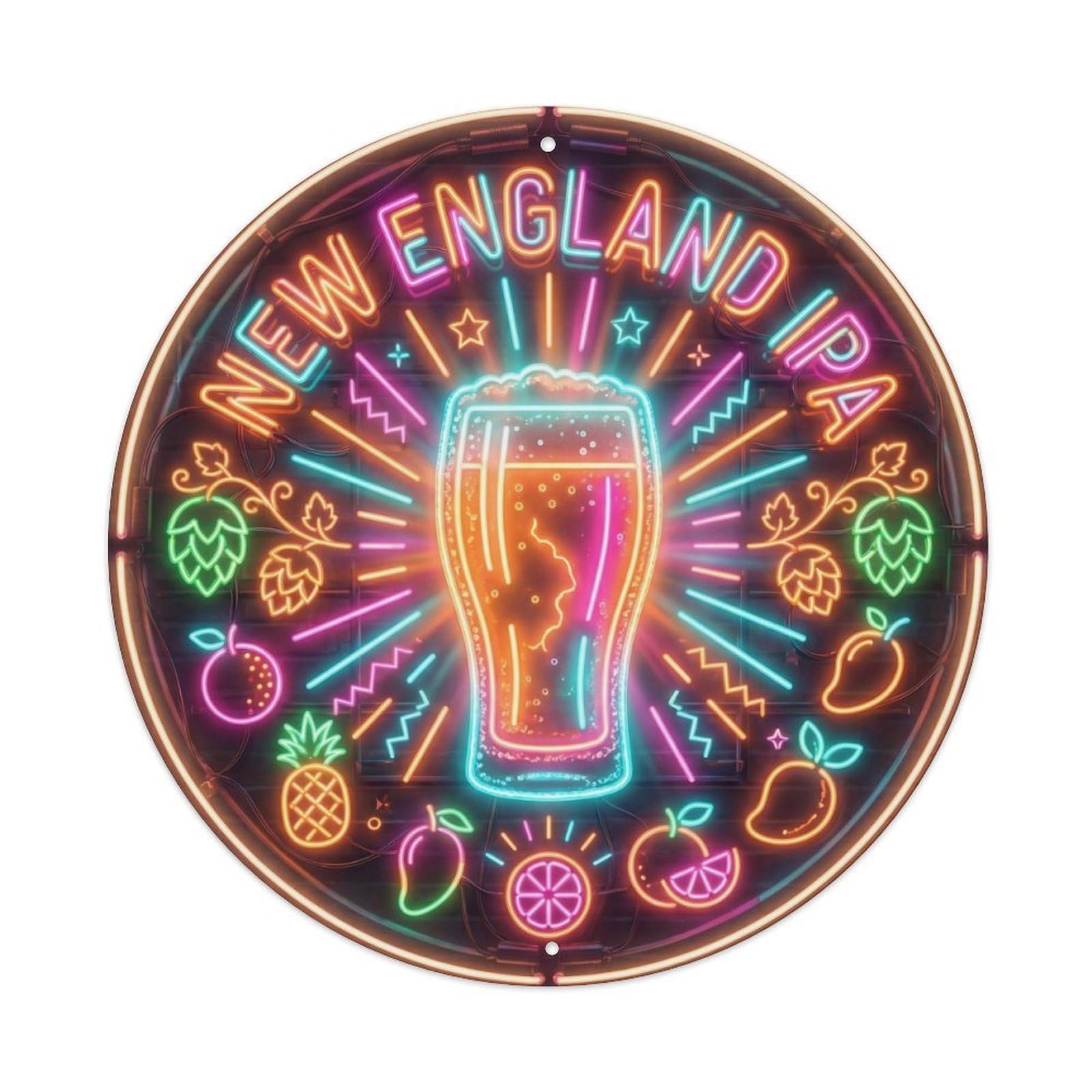New England IPA Beer Hall Fruit Brew American Rustic Metal Tin Sign