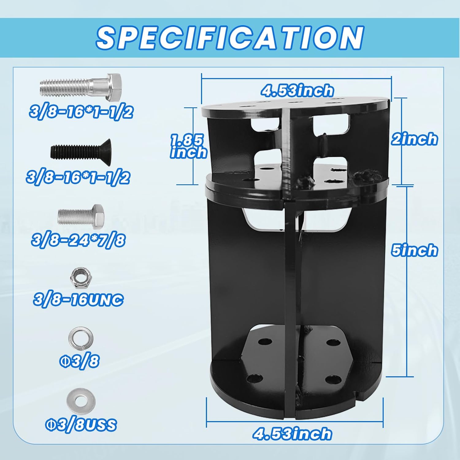 7" Angled Air Helper Spring Spacer, Heavy-Duty Steel Compatible with Ford F150/F250/F350, Chevy, GMC, Ram, Toyota Air Springs Lift Spacer (7X1271-1273)