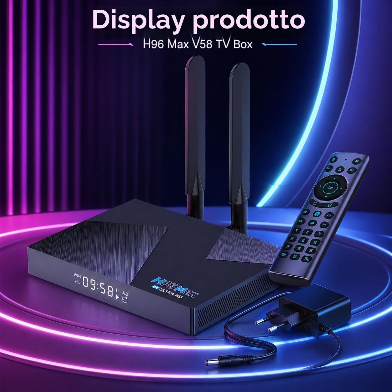 Android 12 TV Box H96 MAX V58 RK3588 Octa-Core 8GB RAM 64GB ROM WiFi6 Dual-Band Bluetooth 5.0 8K 4K USB 3.0 Smart TV Media Player