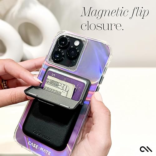 Miniatura 6 de Case-Mate Cartera magnética para iPhone tarjetero Cartera MagSafe de cuero vegano capacidad para hasta 3 tarjetas Cartera magnética delgada y