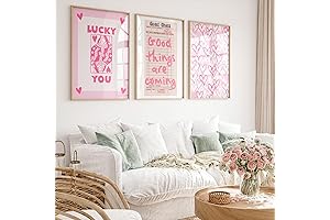 Lucky You Pink Trendy Guest Check Wall Art Decor