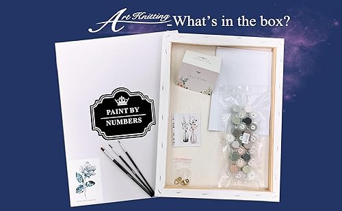 Miniatura 6 de Art Knitting Pintura por números para adultos, principiantes, estudiantes, niños, lienzo solamente, opción de regalo ideal para festivales. Acrílico