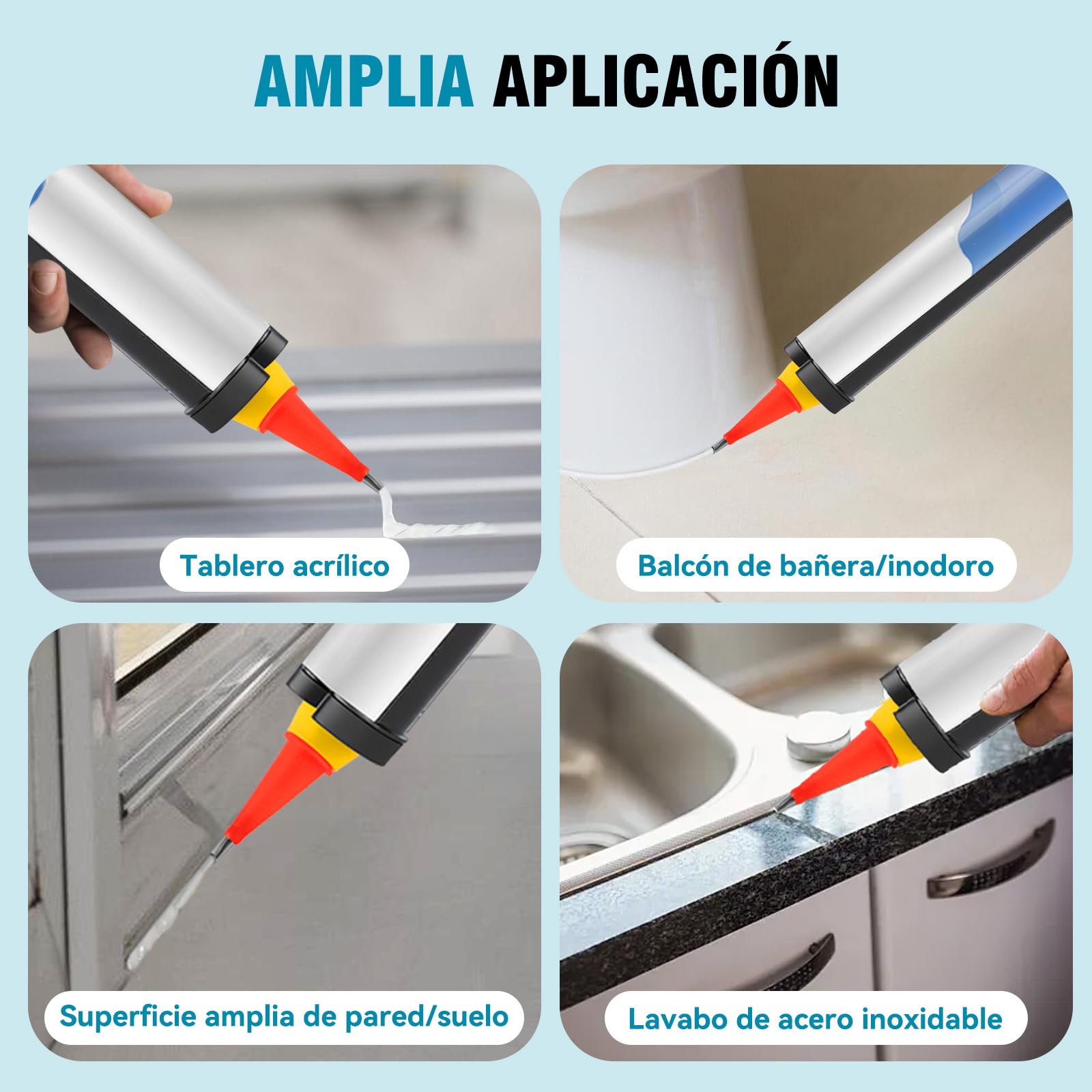 Yofidra Pistola de Cartuchos Eléctrica, Batería 2 x 2.0Ah, 4 Velocidades, Iluminación LED, Pistola para Cartuchos de Silicona, Pistola para Cartuchos de 300ml, Sello, Masillado, Sin Fugas | Iluminación LED, pistola de silicona para cartuchos de 300 ml, pa