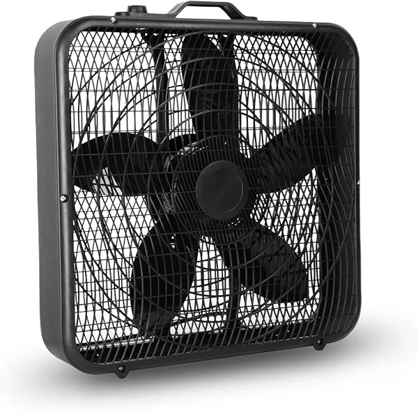Xcity 20 Inch Box Fan with Carry Handle, Portable Powerful and Quiet 3-speed Floor Fan with Protection Net, Durable 70W Lightweight for Bedroom Study Home