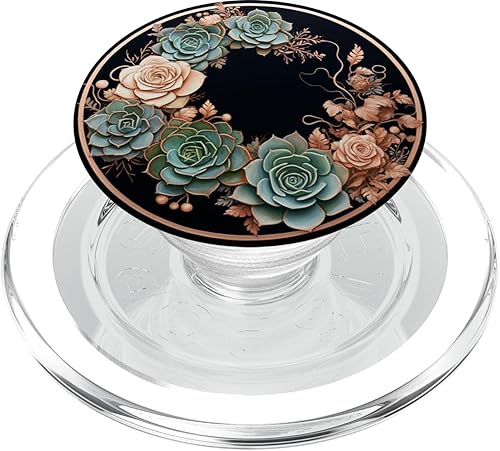 Miniatura 7 de PopSockets PopGrip estándar con diseño Glam de Echeveria Suculentas Rosa Rosa