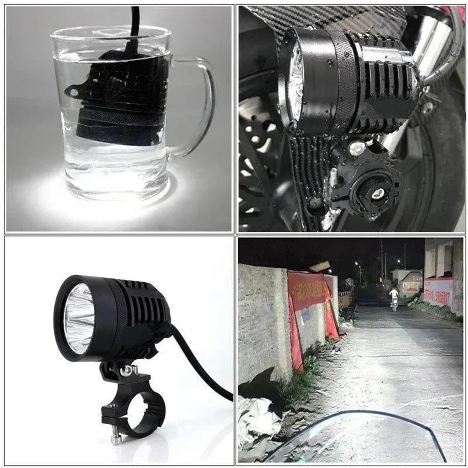 Moto Fari Stradali Spot Light Beam Per Motocicletta 60W 4000LM 2 Pezzi Faretto LED Universale L6X L4X IP68 Impermeabile Lampadine Per Fari Antinebbia