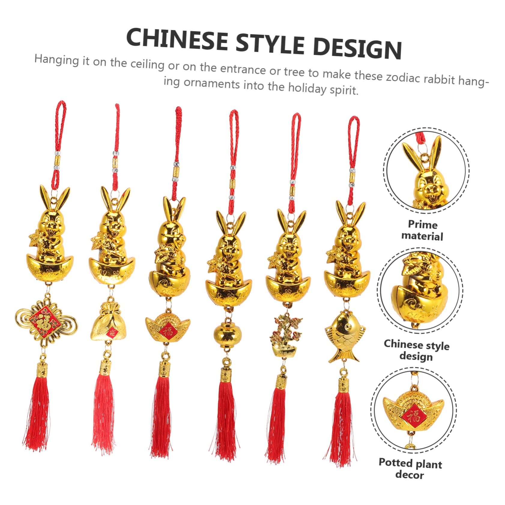 TOPBATHY 12stücke Teiliges Chinesischer Zodiak Hase Hängeornamente Frühlingsfest Dekoration Für Pflanzen Fenster Und Premium Qualität Für Festliche Anlässe