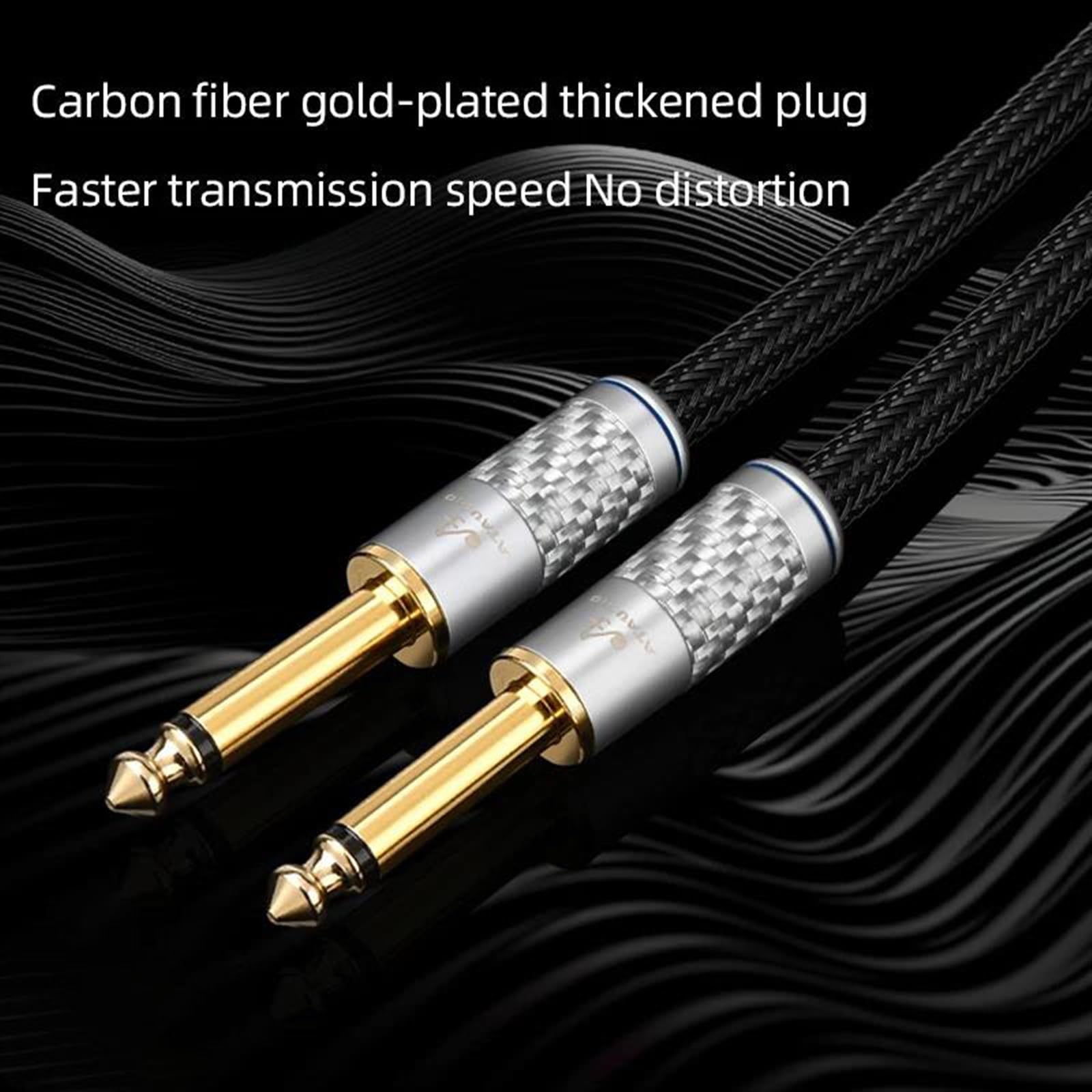 TSTS Cavo Strumento per Chitarra Cavo Per Chitarra Aux Da 6,35 Mm Placcato Oro Mono 6,35 TS Maschio A 6,35 TS Maschio Cavo Per Amplificatore Per Chitarra(0.75m)