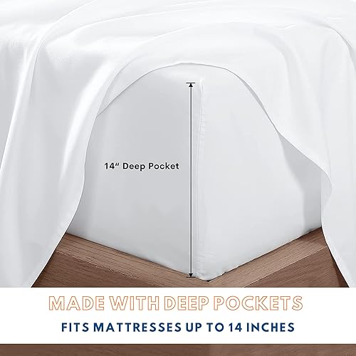 Miniatura 5 de Sábanas japonesas tamaño California King, sábanas y fundas de almohada con patrón de flor de cerezo de montaña japonesa, bolsillo profundo de 14