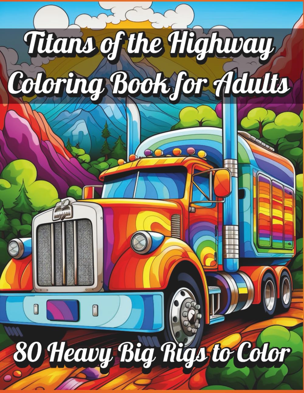 Titans of the Highway Coloring Book for Adults – 80 Heavy Big Rigs to Color: Massive Big Rigs, 18-Wheelers, and Heavy Duty Trucks for Relaxation, Creativity, and Stress Relief