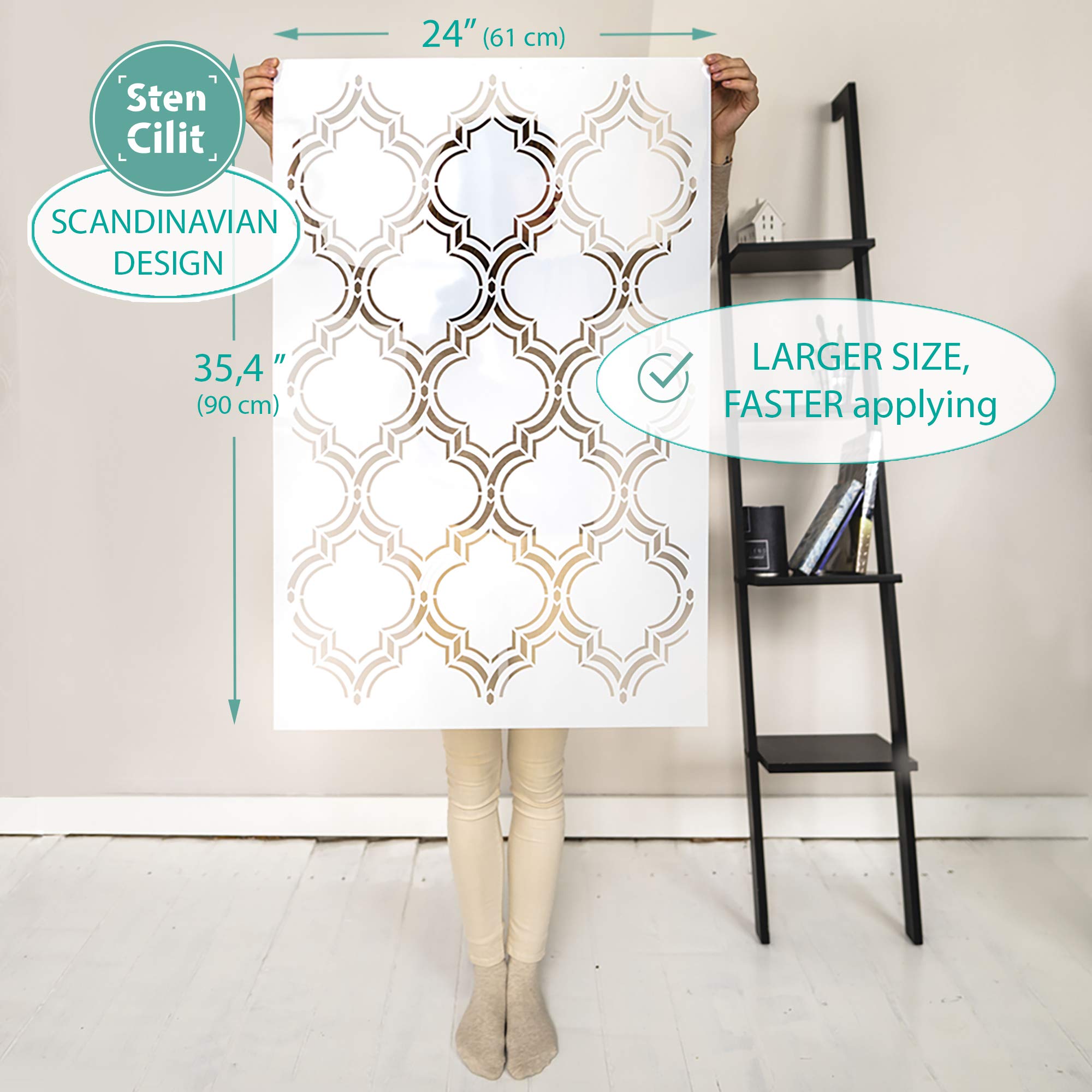 STENCILIT® Moroccan Double Large Wall Stencil For Painting XL Size 24