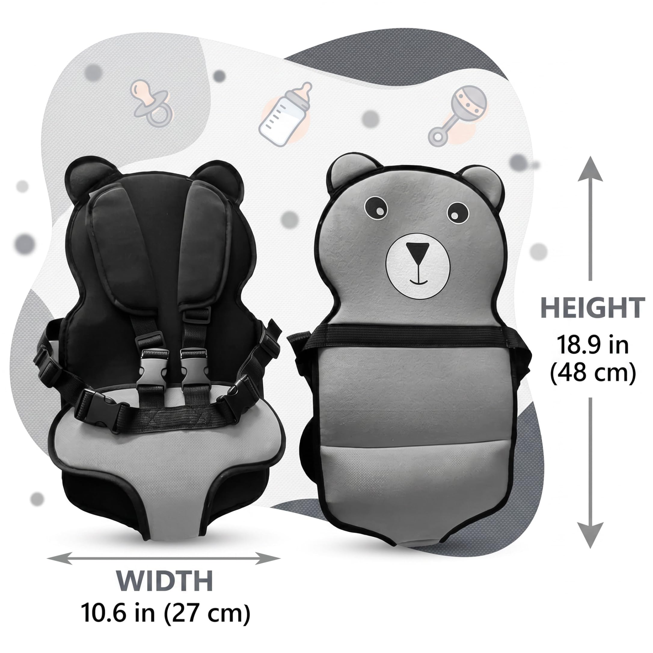 Siège de valise pour tout-petit, porte-bébé portable avec ceinture réglable pour bagages, enfants essentiels de voyage, filles, garçons moins 15 kg, style 1.
