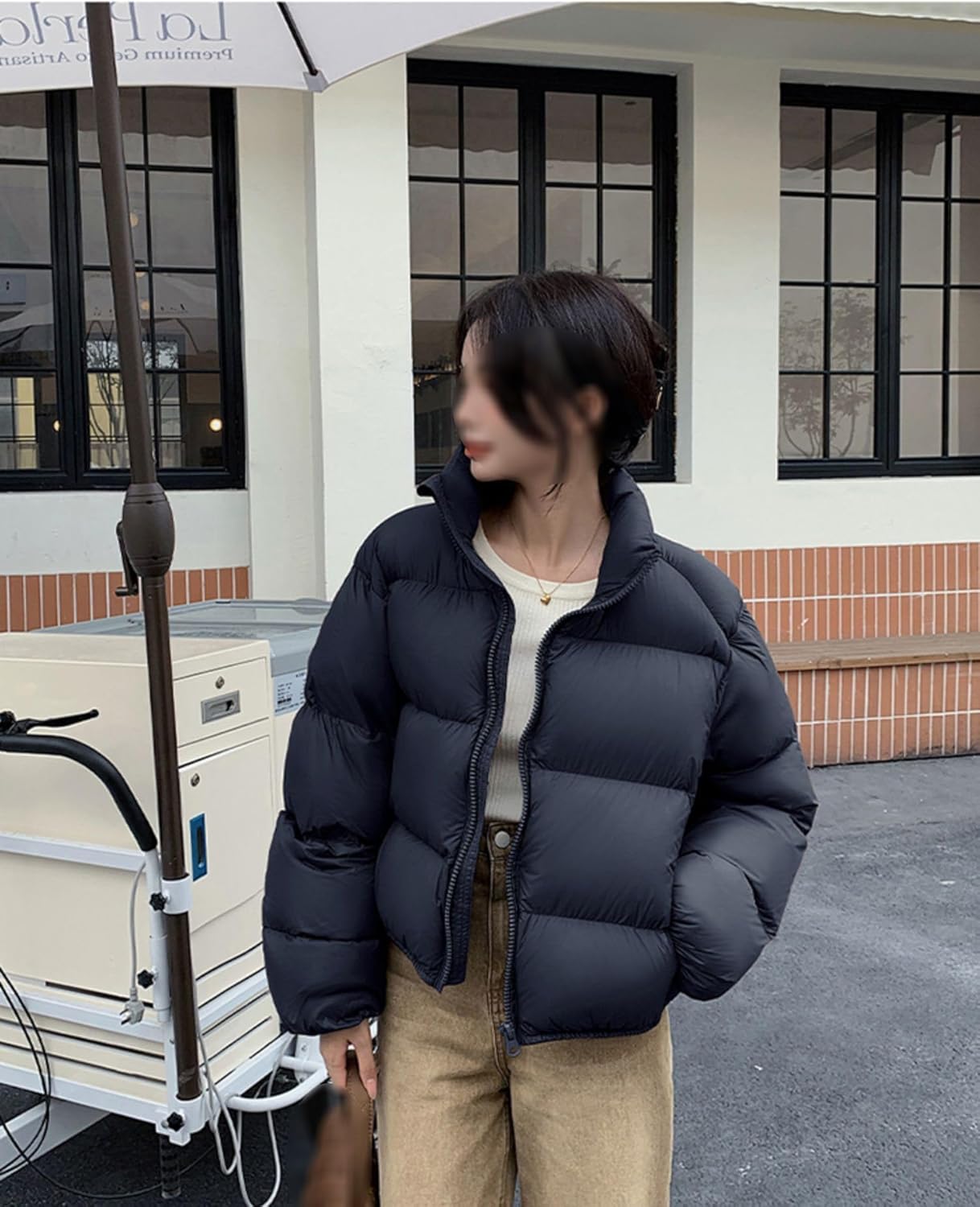 Thickened Women's Winter Short Down Jacket Loose Casual Fashionable Black Down Jacket for Women