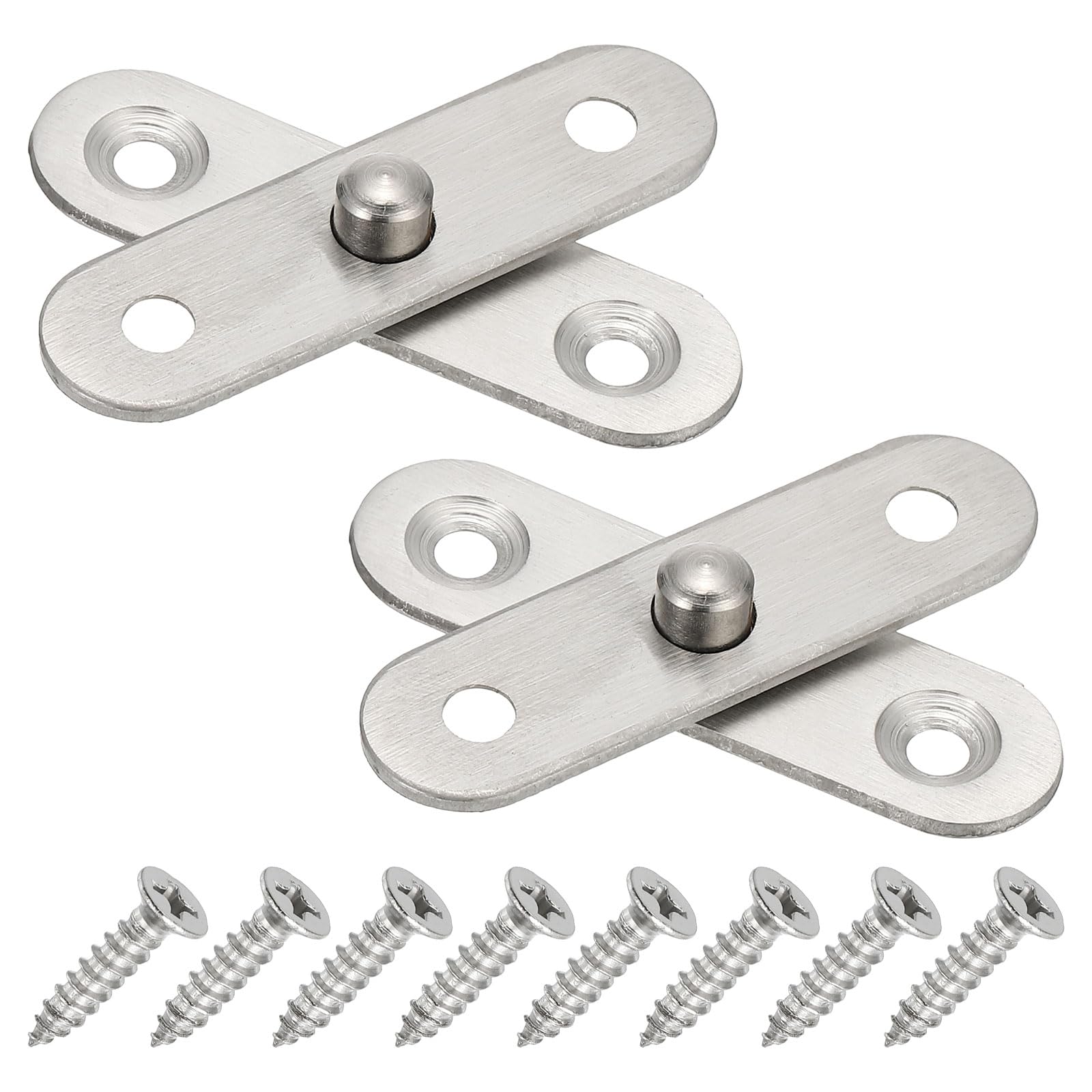 PATIKIL Door Pivot Hinges, 2 Set 360 Rotating Hidden Door Hinges Up Down Shaft Hardware XS Size for Secret Door Bookcase, Silver Tone